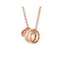 Bob Snake elegant rose gold pendant necklace set with rubies on the head.