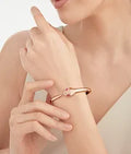 Bob snake Monroe rose gold bangle bracelet set with rubellite eyes