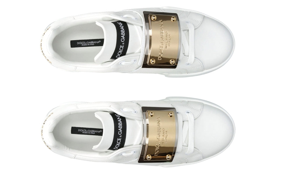 DOLCE & GABBANA  Leather Portofino Buckle "White"