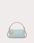 SMALL ROCKSTUD GRAINY CALFSKIN CROSSBODY BAG PORCELAIN BLUE