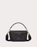 VALENTINO GARAVANI ALLTIME GRAINY CALFSKIN SHOULDER BAG BLACK