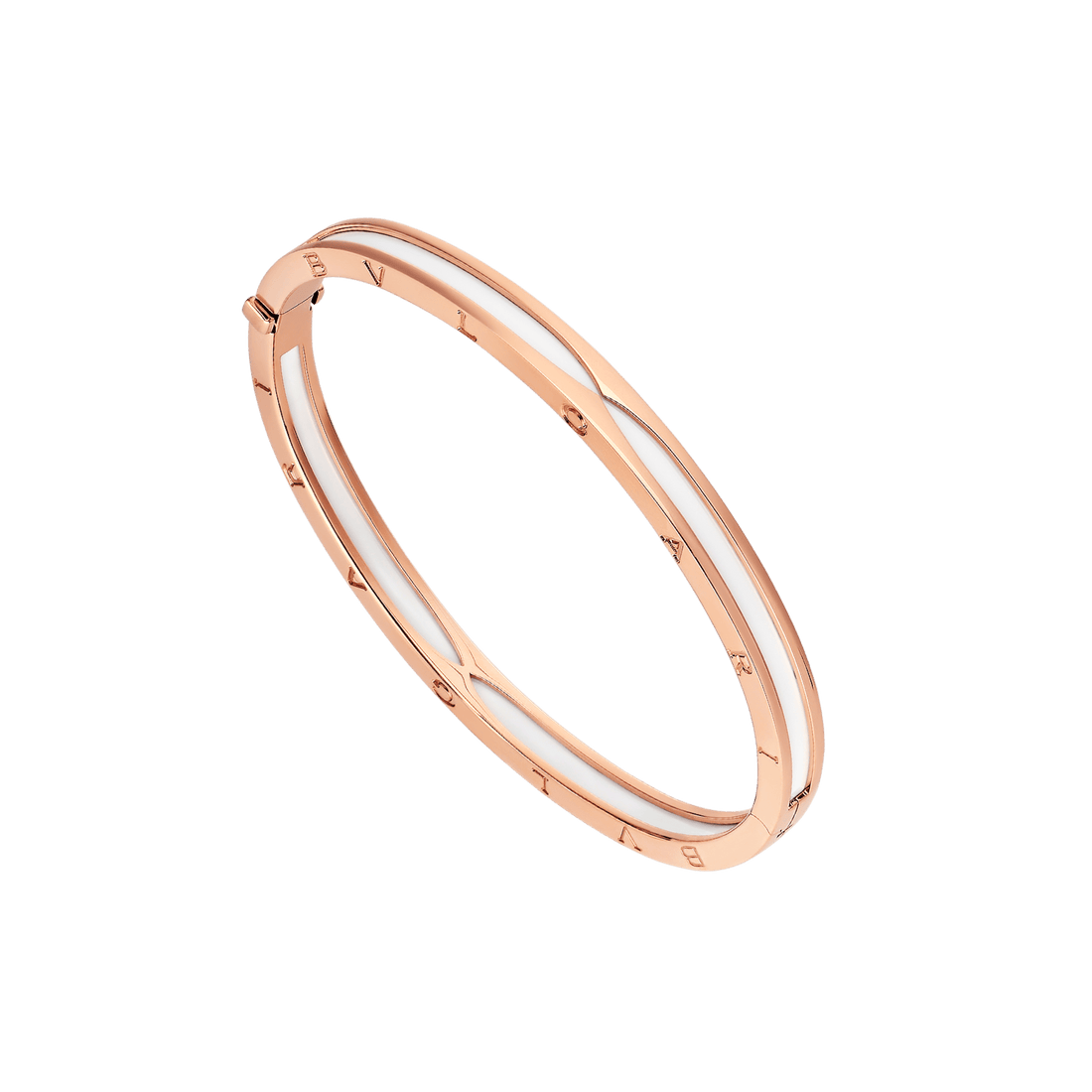 Bob Rollers Cara bracelet in rose gold with white ceramic.