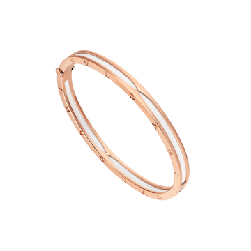 Bob Rollers Cara bracelet in rose gold with white ceramic.