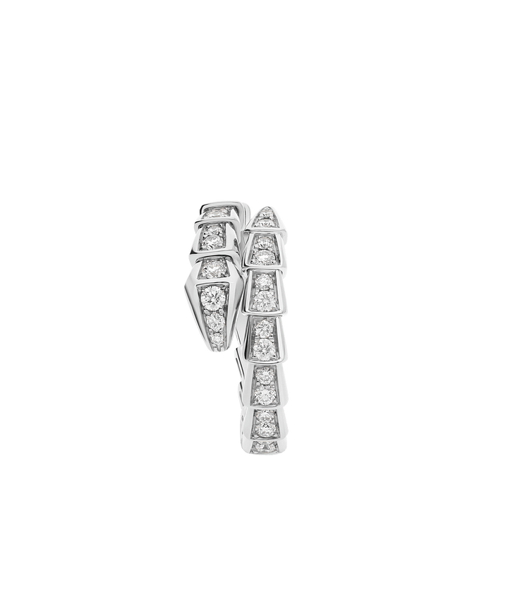 Bob snake Eva white gold ring set with full pavé diamonds