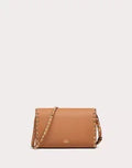 SMALL ROCKSTUD GRAINY CALFSKIN CROSSBODY BAG ALMOND