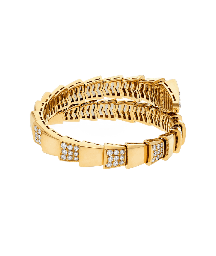 Bob snake Huppert yellow gold bracelet set with diamonds