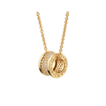 Bob Rollers Adolph yellow gold pendant necklace with chain and pavé diamonds set on the spiral