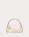 SMALL ROCKSTUD GRAINY CALFSKIN CROSSBODY BAG LIGHT IVORY