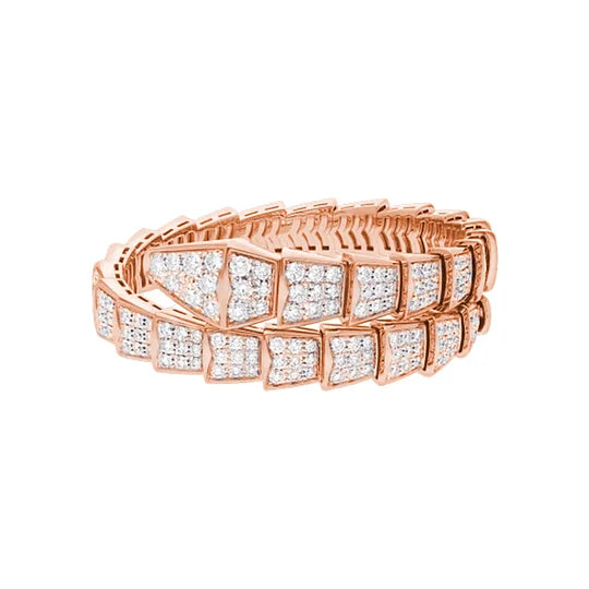 Bob snake Bullock rose gold bracelet with diamonds