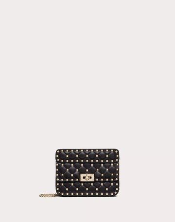 SMALL NAPPA ROCKSTUD SPIKE BAG BLACK