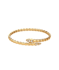 Bob snake fad yellow gold bracelet set with pavé diamonds on the head and tail