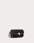 VALENTINO GARAVANI ROCKSTUD SHOULDER BAG IN GRAINY CALFSKIN BLACK