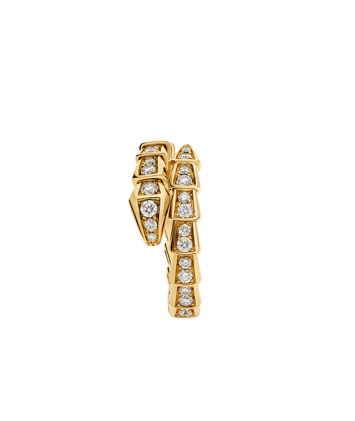 Bob snake glitz yellow gold ring set with full pavé diamonds