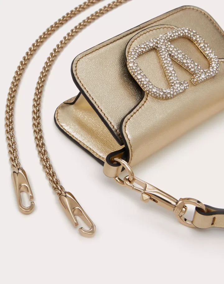 VALENTINO GARAVANI LOCÒ MICRO BAG WITH CHAIN AND JEWEL LOGO