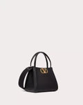VALENTINO GARAVANI ALLTIME SMALL HANDBAG IN GRAINY CALFSKIN BLACK
