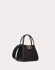 VALENTINO GARAVANI ALLTIME SMALL HANDBAG IN GRAINY CALFSKIN BLACK
