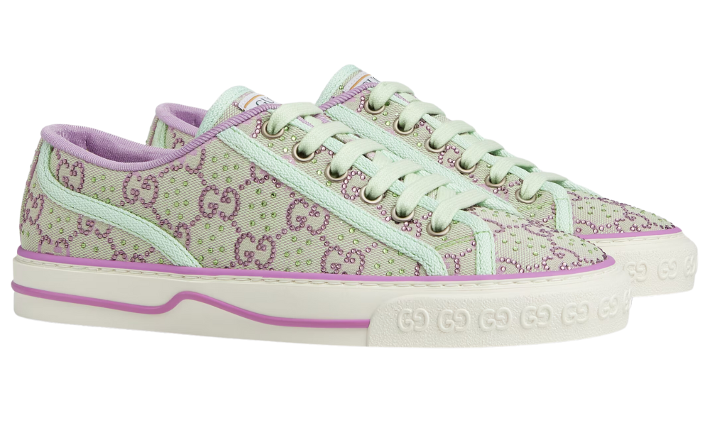 Gucci Tennis 1977 'GG Crystals - Pale Green Lilac'