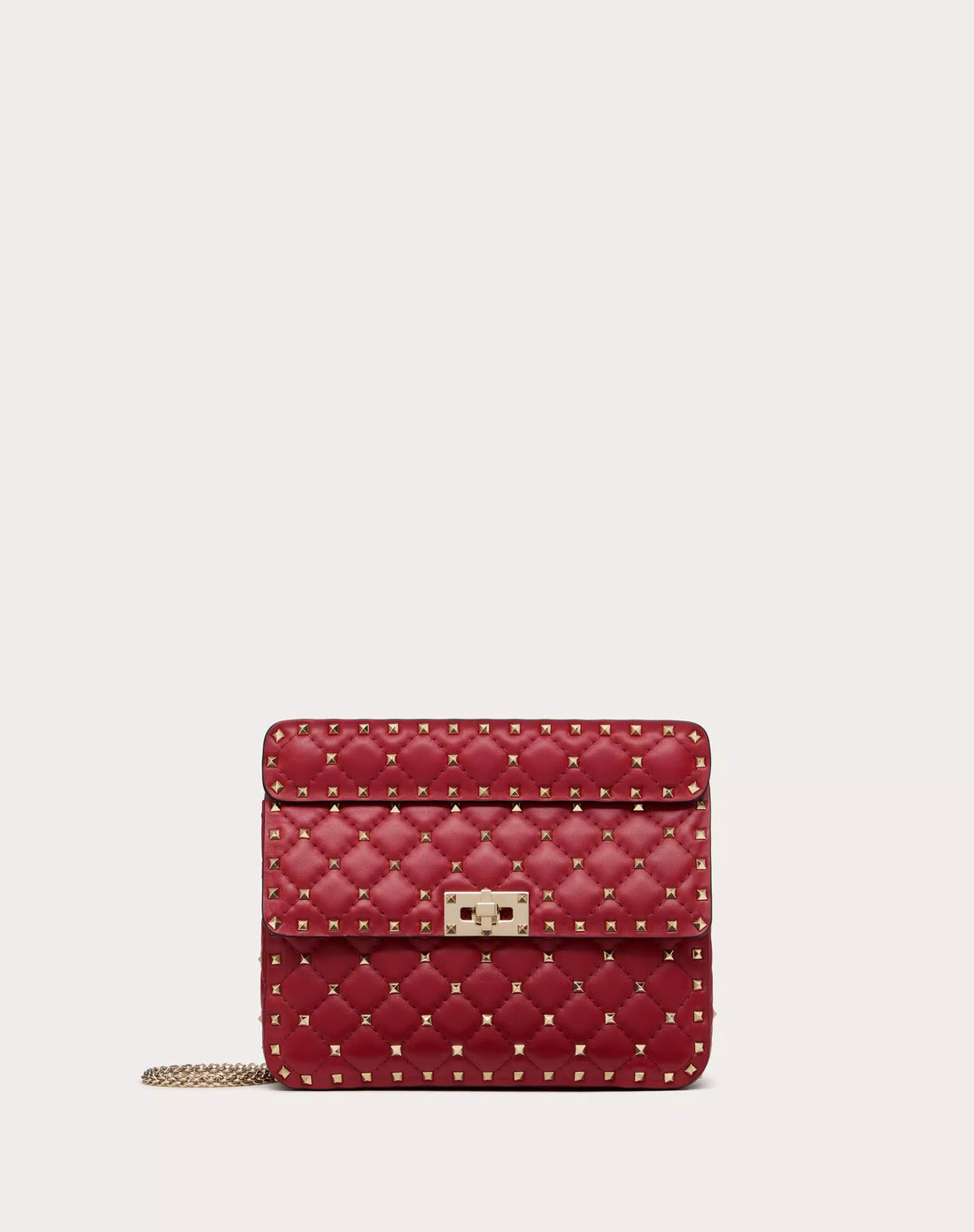 MEDIUM NAPPA ROCKSTUD SPIKE BAG ROSSO VALENTINO