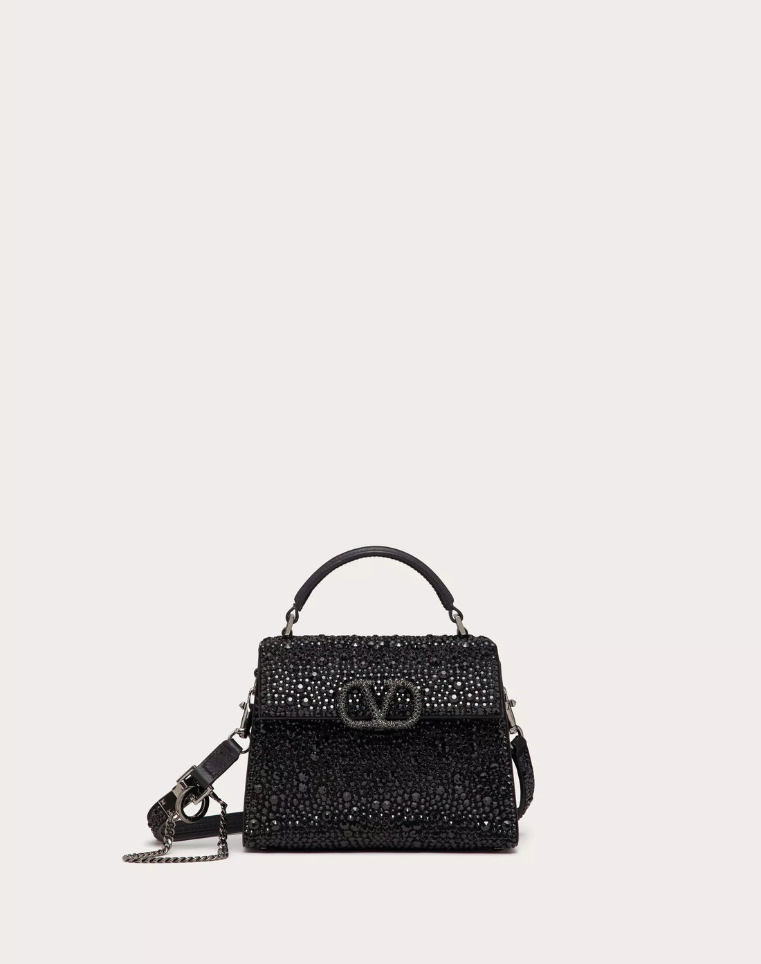 MINI VSLING HANDBAG WITH SPARKLING EMBROIDERY BLACK
