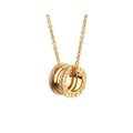 Bob Rollers Adolph yellow gold chain and yellow gold round pendant set with pavé diamonds on the edges