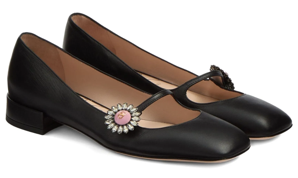 Valentino Garavani 20mm Mary Jane ballerina "Black"