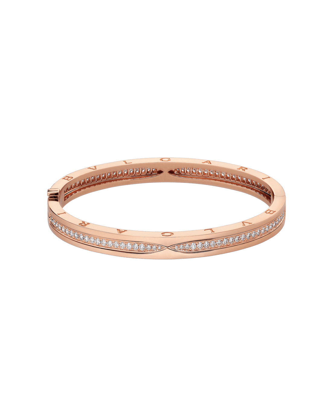 Bob Rollers Cara bracelet in rose gold, set with pavé diamonds on the spiral.