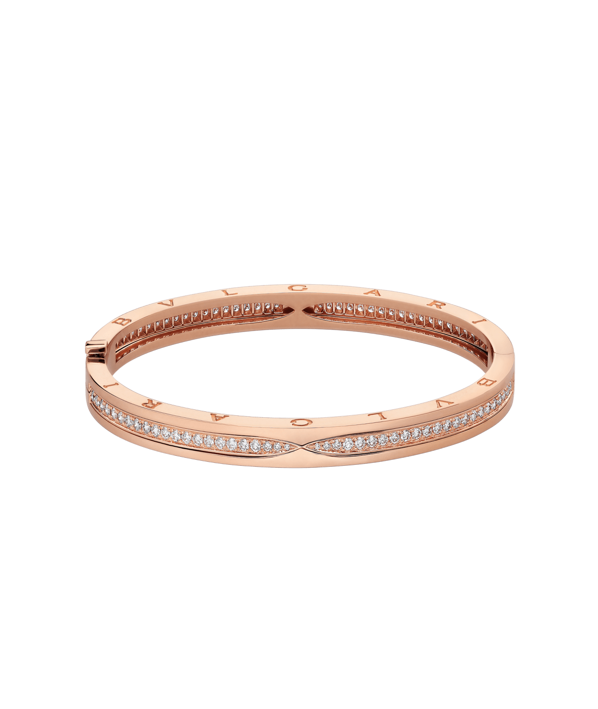 Bob Rollers Cara bracelet in rose gold, set with pavé diamonds on the spiral.