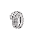 Bob snake Emma white gold ring set with full pavé diamonds