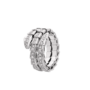 Bob snake Emma white gold ring set with full pavé diamonds