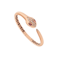 Bob snake Monroe rose gold bangle bracelet set with rubellite eyes