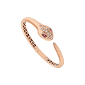 Bob snake Monroe rose gold bangle bracelet set with rubellite eyes