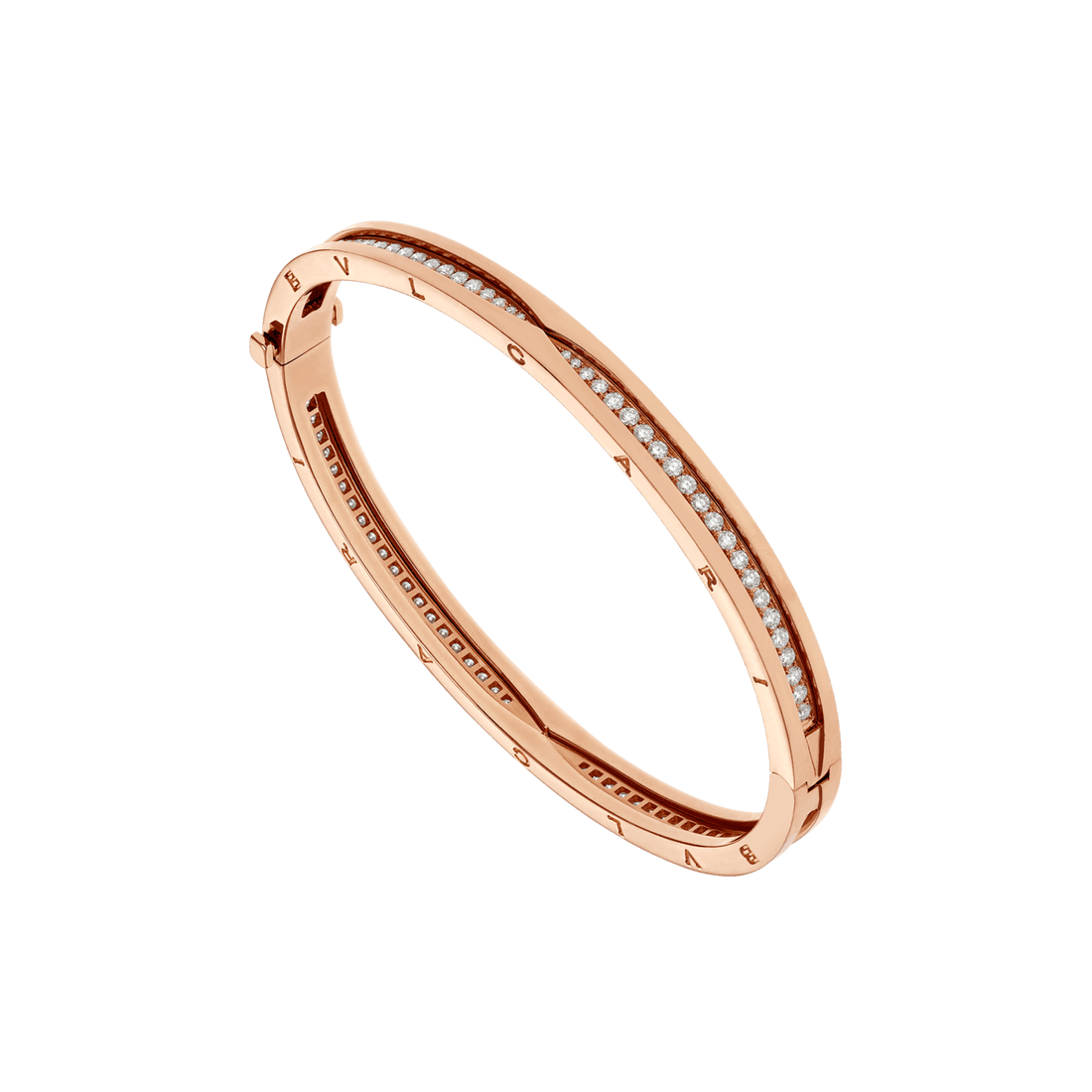 Bob Rollers Cara rose gold bracelet set with pavé diamonds on the spiral