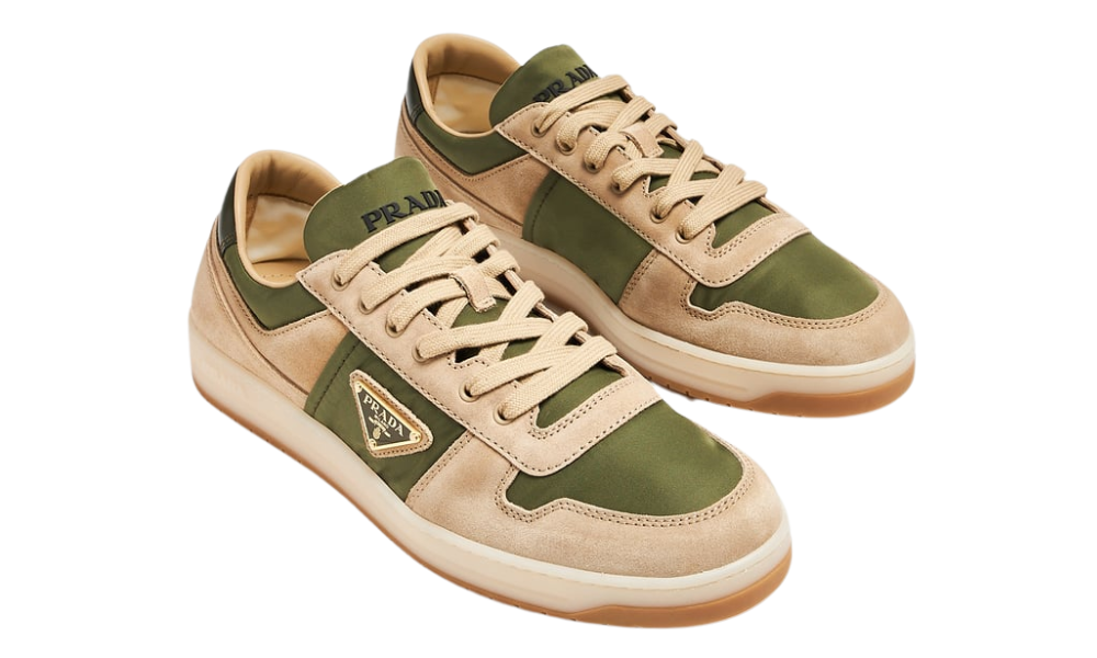 Prada Downtown Delavé Suede and Re-Nylon Sneakers