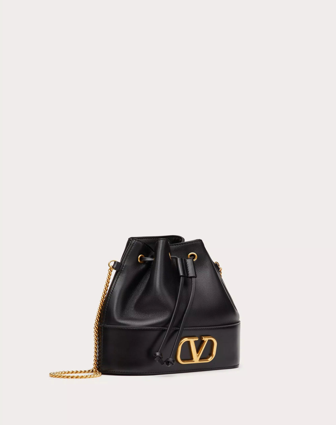 MINI BUCKET BAG IN NAPPA WITH VLOGO SIGNATURE CHAIN BLACK