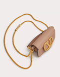 VALENTINO GARAVANI LOCÒ MICRO BAG IN CALFSKIN LEATHER WITH CHAIN ROSE CANNELLE