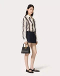 VALENTINO GARAVANI ALLTIME SMALL HANDBAG IN GRAINY CALFSKIN BLACK