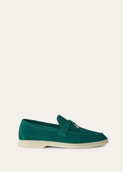 Loro Piana Summer Charms Walk Loafer Forest Leaves
