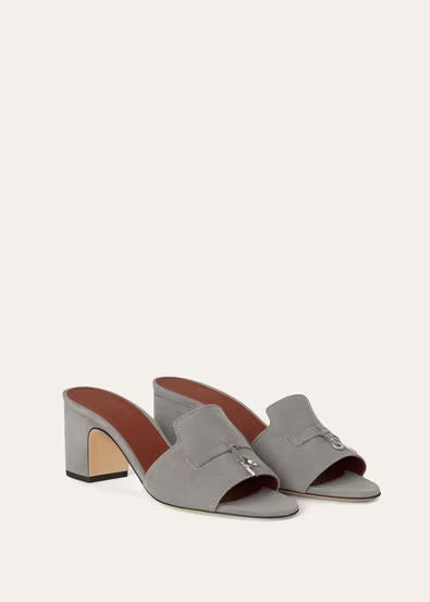 Summer Charms Sandal Suede Goatskin Army Gray
