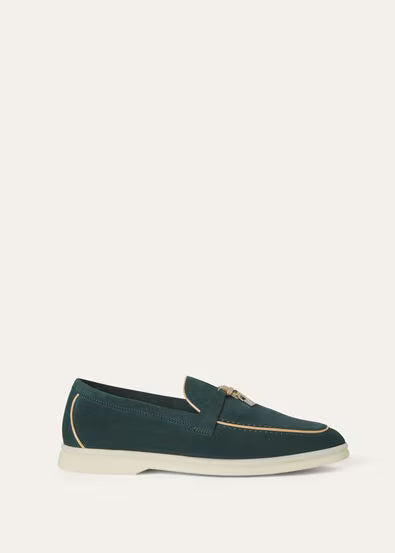 Loro Piana Summer Charms Walk Loafer Emerald Noire