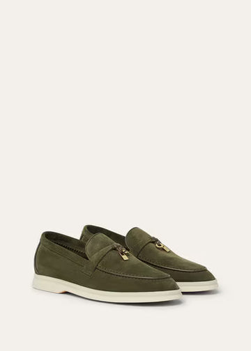 Loro Piana Summer Charms Walk Loafer Ribbon Green
