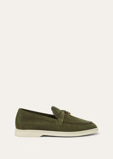 Loro Piana Summer Charms Walk Loafer Ribbon Green