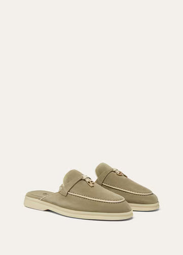Loro Piana Charms Walk Babouche Loafer Dried Taragon