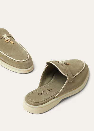 Loro Piana Charms Walk Babouche Loafer Dried Taragon