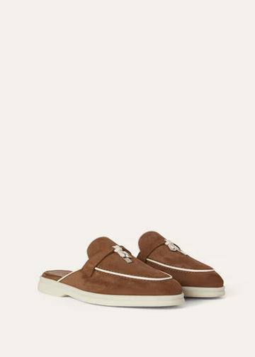 Loro Piana Charms Walk Babouche Loafer Rocky Road