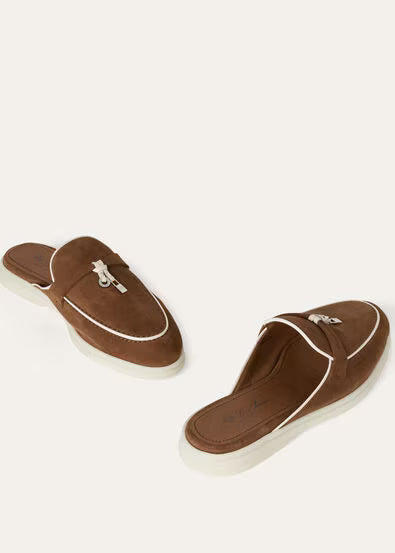 Loro Piana Charms Walk Babouche Loafer Rocky Road