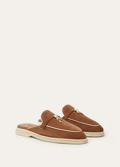 Loro Piana Charms Walk Babouche Loafer Mole