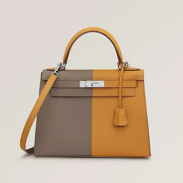 KELLY II SELLIER 28 CASAQUE BAG SÉSAME/ÉTOUPE/BLEU INDIGO