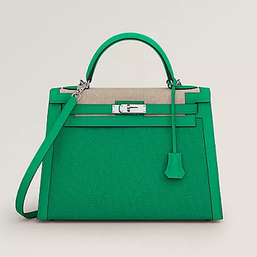 KELLY II SELLIER 32 BAG MENTHE/ÉCRU/BEIGE/MENTHE