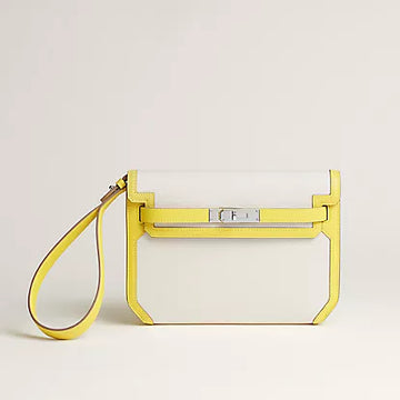 KELLY DEPECHES 25 POUCH ÉCRU/LIME
