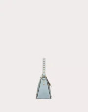 SMALL ROCKSTUD GRAINY CALFSKIN CROSSBODY BAG PORCELAIN BLUE
